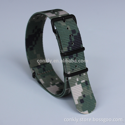 20mm digital camo nylon watch strap with PVD